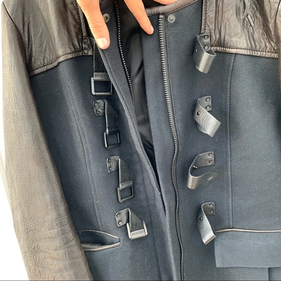 Andrew Marc x Richard Chai Leather and Wool Coat - Picture 9 of 12